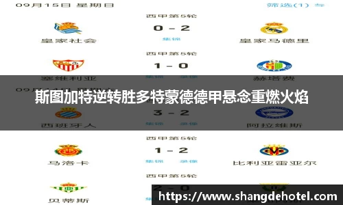 斯图加特逆转胜多特蒙德德甲悬念重燃火焰